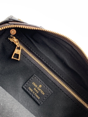 Louis Vuitton Custom Branded Bags Petite Malle Souple Empreinte Monogram Brown Black