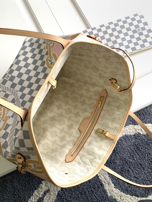 Tahiti Limited Custom Branded Bags Checkered Louis Vuitton Neverfull MM