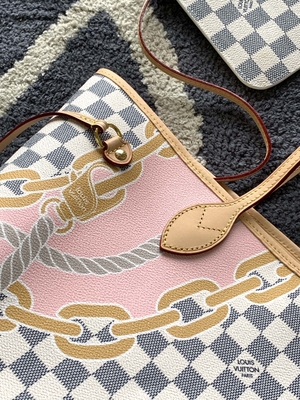 Tahiti Limited Custom Branded Bags Checkered Louis Vuitton Neverfull MM