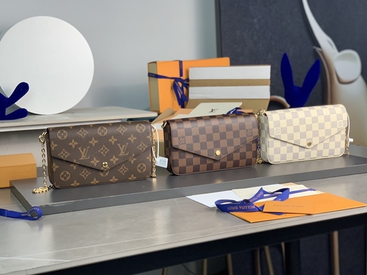 Mini LV Felicie Pochette Monogram Bag Wallet Fuchsia Lining