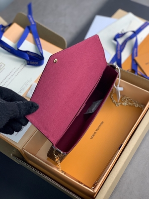 Mini LV Felicie Pochette Monogram Bag Wallet Fuchsia Lining