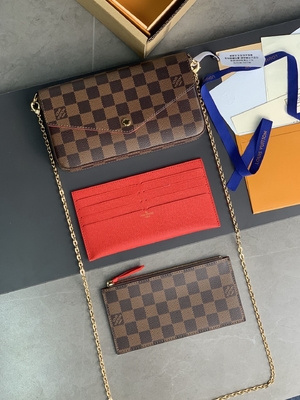 Mini LV Felicie Pochette Monogram Bag Wallet Fuchsia Lining