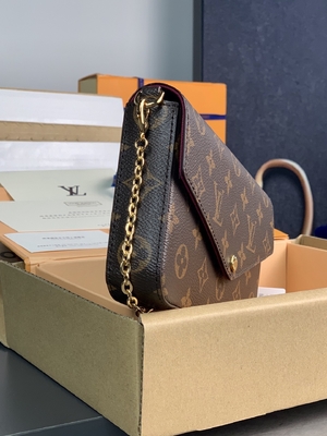 Mini LV Felicie Pochette Monogram Bag Wallet Fuchsia Lining