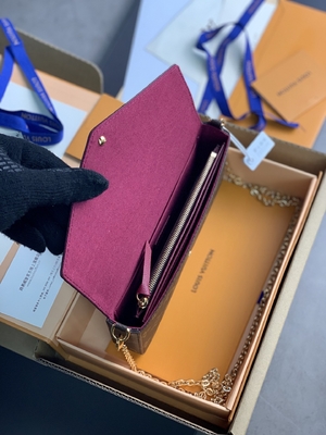 Mini LV Felicie Pochette Monogram Bag Wallet Fuchsia Lining
