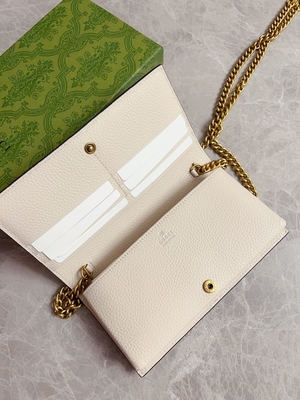 Light Pink Leather Mini Designer Purses Gucci Python Wallet On Chain WOC With Interlocking G