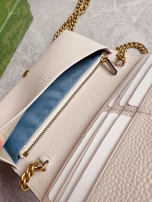 Light Pink Leather Mini Designer Purses Gucci Python Wallet On Chain WOC With Interlocking G