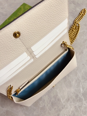 Light Pink Leather Mini Designer Purses Gucci Python Wallet On Chain WOC With Interlocking G