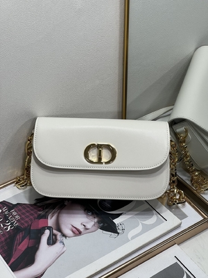 Ladies Dior Micro Montaigne 30 Bag White Leather Custom