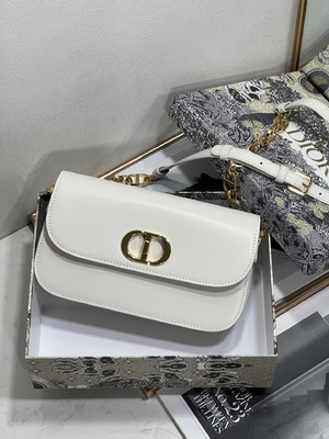 Ladies Dior Micro Montaigne 30 Bag White Leather Custom