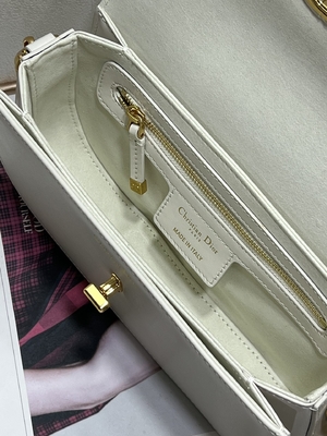 Ladies Dior Micro Montaigne 30 Bag White Leather Custom