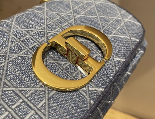 Embroidered Mini Designer Purses Dior Caro Denim Small