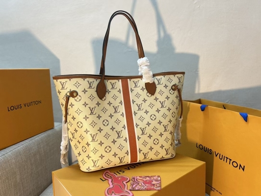 Womens Louis Vuitton Preloved Branded Bag Neverfull Monogram Beige Handbag