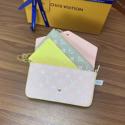White Pochette Felicie LV Bag Spring In The City Monogram Empreinte