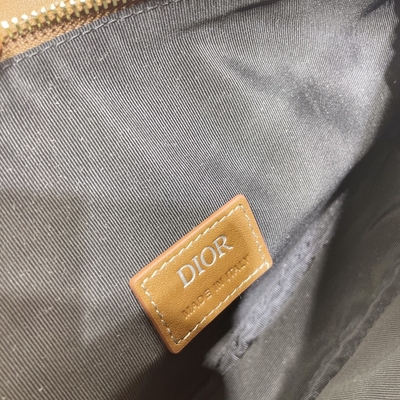 CD Saddle Sling Bag Diamond Canvas And Smooth Leather Dior Wallet Saddle