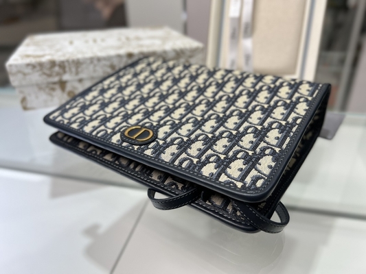 2 In 1 Mini Dior 30 Montaigne Pouch Blue Oblique Jacquard