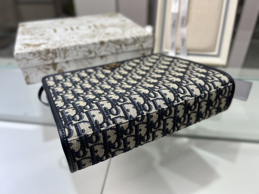 2 In 1 Mini Dior 30 Montaigne Pouch Blue Oblique Jacquard
