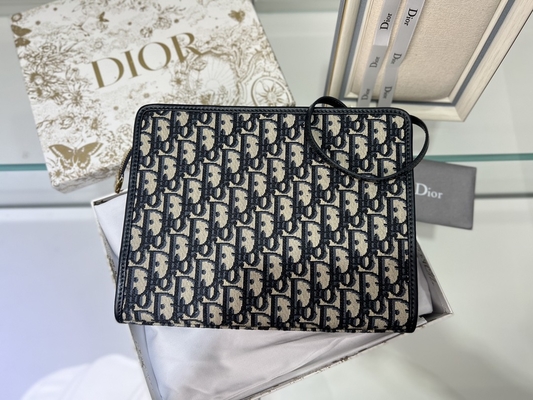 2 In 1 Mini Dior 30 Montaigne Pouch Blue Oblique Jacquard