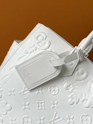White Monogram Preloved Branded Bag Louis Vuitton Sac Plat Tote