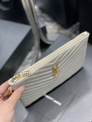 Monogram Quilted Leather YSL Quilted Leather Pouch Envelope Clutch