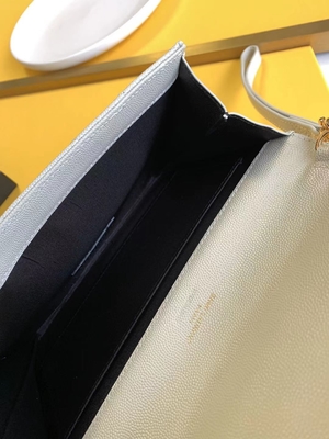 Caviar YSL Monogram Quilted Leather Envelope Clutch Bag