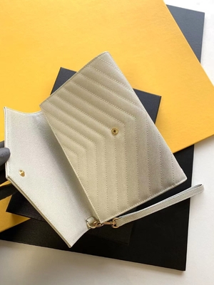 Caviar YSL Monogram Quilted Leather Envelope Clutch Bag