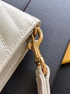 Caviar YSL Monogram Quilted Leather Envelope Clutch Bag