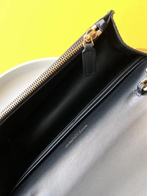 Calfskin YSL Black Bag Gold Chain Kate Small Tassel