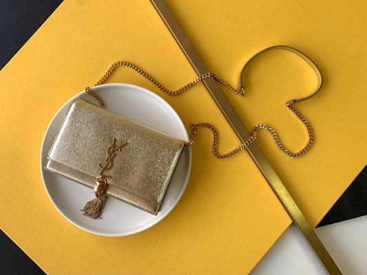 Medium Kate Tassel Red YSL Saint Laurent Woc Zipper Closure