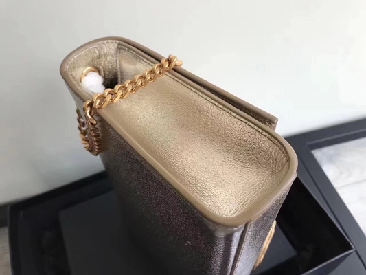 Adjustable Straps Polyester Saint Laurent YSL Woc Bag With Zipper Closure Silver