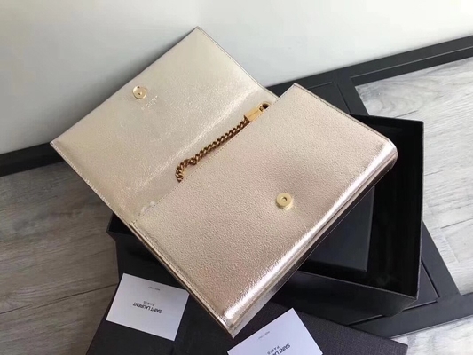 Adjustable Straps Polyester Saint Laurent YSL Woc Bag With Zipper Closure Silver