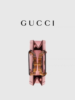 Pink Leather GG Gucci Diana Bamboo Bag Handbag OEM