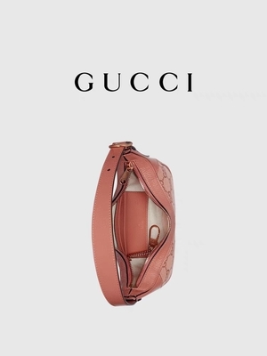 Designer Branded Shoulder Bag Gucci Ophidia Small Pink GG Canvas Cotton Linen Lining