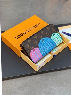 Unisex Canvas LV Sarah Monogram Wallet Damier Collaboration Leather