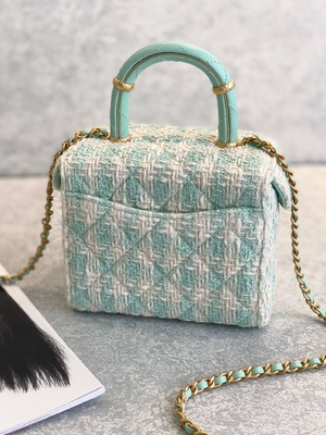 Girls Monogram Mini Designer Purses Chanel Mini Box Bag Green Pink