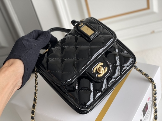 Chanel 22 Mini Designer Purses Black Spell Gold Chain With Drop Flap