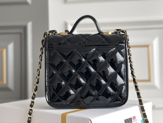 Chanel 22 Mini Designer Purses Black Spell Gold Chain With Drop Flap