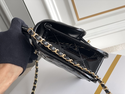 Chanel 22 Mini Designer Purses Black Spell Gold Chain With Drop Flap