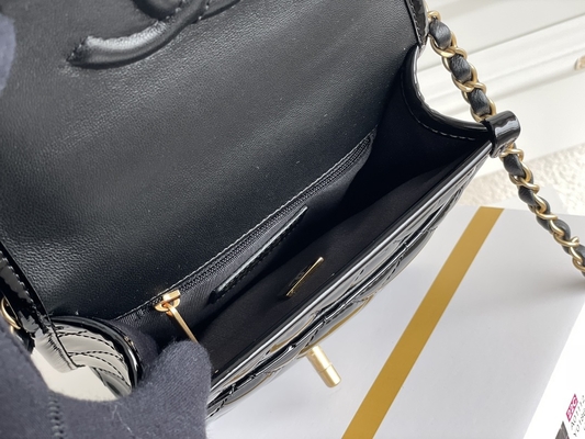 Chanel 22 Mini Designer Purses Black Spell Gold Chain With Drop Flap