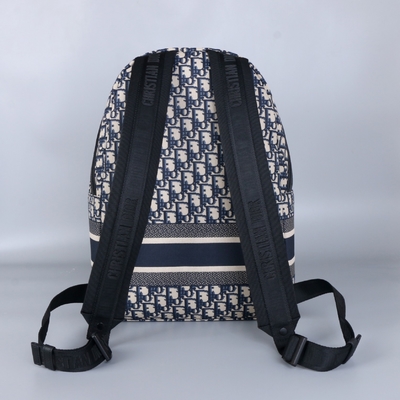 Designer Small Diortravel Backpack Blue Dior Oblique Jacquard