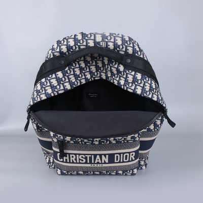 Designer Small Diortravel Backpack Blue Dior Oblique Jacquard