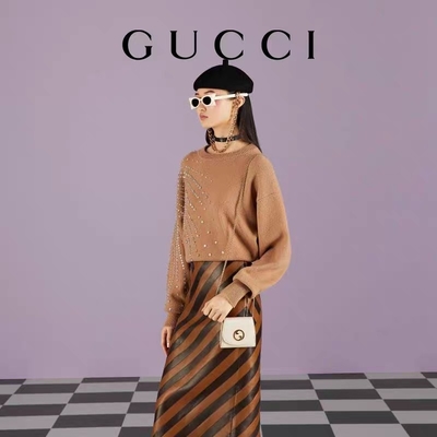 White Leather Custom Branded Bags Medium Blondie Gucci Handbag