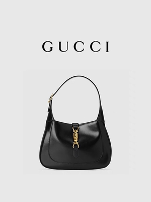 Black Leather 1961 Jackie Bag By Gucci Time Honored Classic Golden Accessories