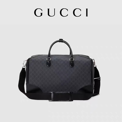 Black Travel GG Supreme Tote Bag Gucci Mens Messenger Canvas Interlocking Double G