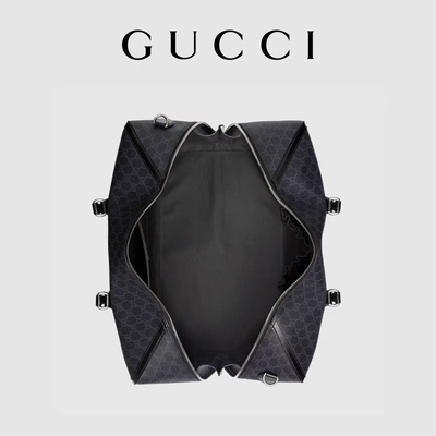 Black Travel GG Supreme Tote Bag Gucci Mens Messenger Canvas Interlocking Double G