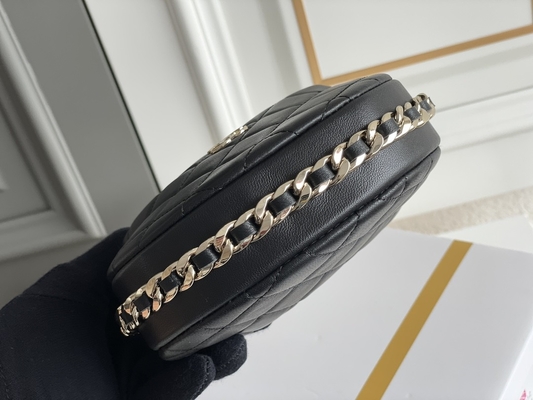 Ap3095 Black Mini Fabric Chanel Flap Bag Coin Purse 20 Inch