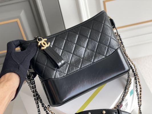 Pre Owned Chanel Gabrielle Shoulder Bag Hobo Handbag Calfskin