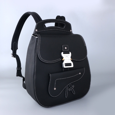 Men Essentials Christian Dior Gallop Backpack Black Grained Leather Calf