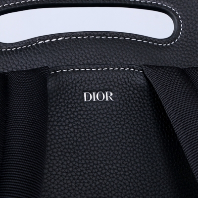 Men Essentials Christian Dior Gallop Backpack Black Grained Leather Calf