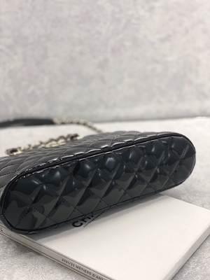 Small Chanel Patent Calfskin Shopping Bag With Retro Lady Style