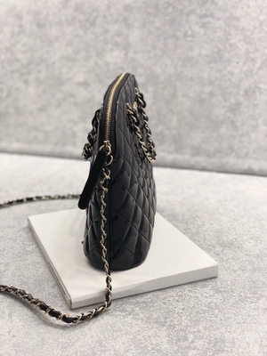 Small Chanel Patent Calfskin Shopping Bag With Retro Lady Style